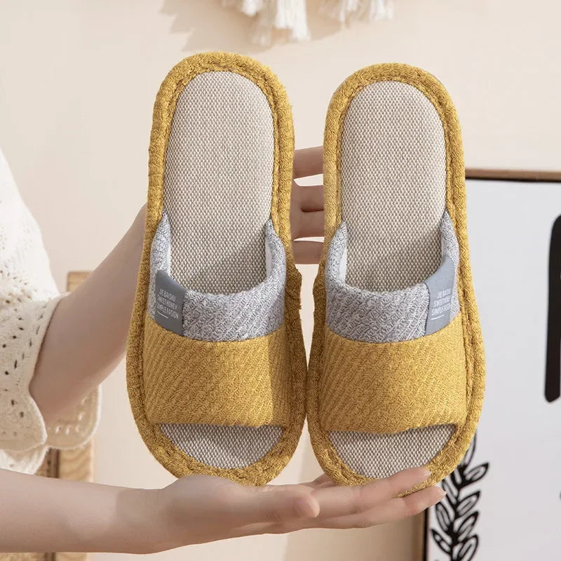 2025 All - Seasons Linen - Cotton Home Slippers - Soft - Sole, Anti - Slip & Breathable for Indoor Use