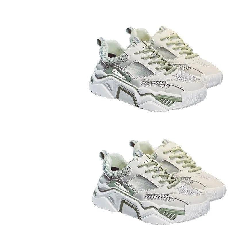 Sports Casual Shoes2025Summer Thin Hollow Breathable Dad Shoes Closed Toe Sandals Height Increasing Thick Sole Mesh Women's Shoe