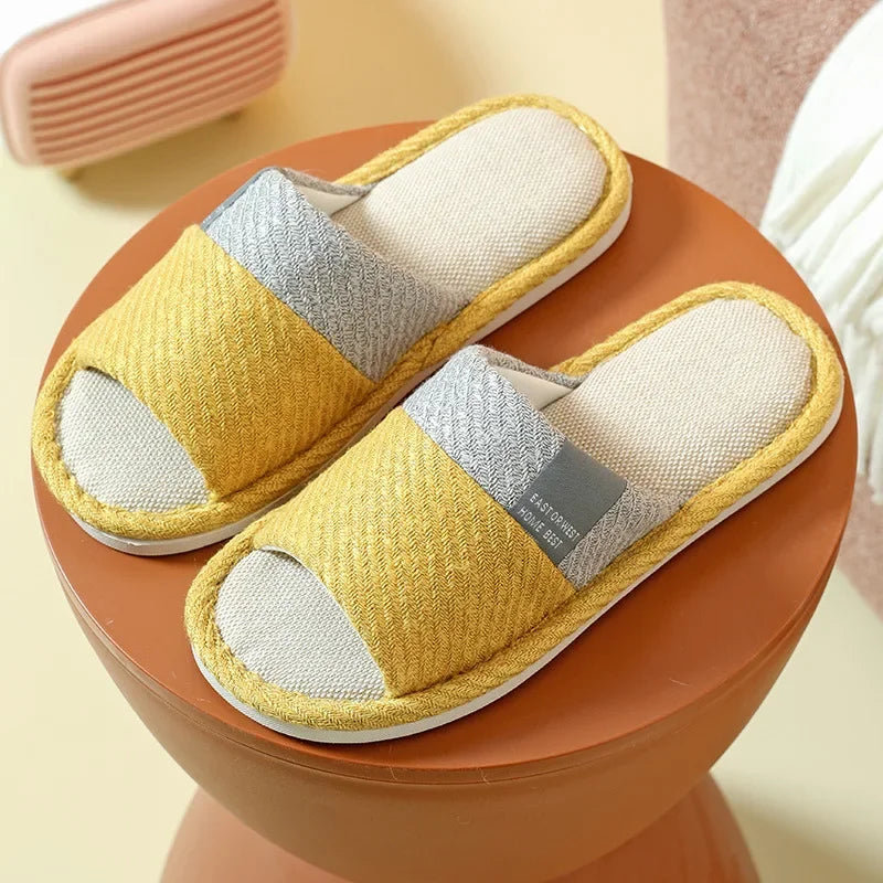 2025 All - Seasons Linen - Cotton Home Slippers - Soft - Sole, Anti - Slip & Breathable for Indoor Use