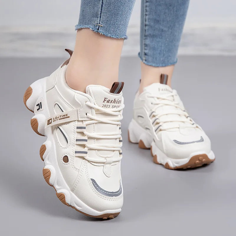 Women Dad Shoes Platform Thick Sole Casual Sports trainer Fashion Breathable Running Shoes Lightweight Non-Slip Ladies Sneakers