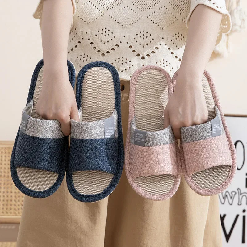 2025 All - Seasons Linen - Cotton Home Slippers - Soft - Sole, Anti - Slip & Breathable for Indoor Use
