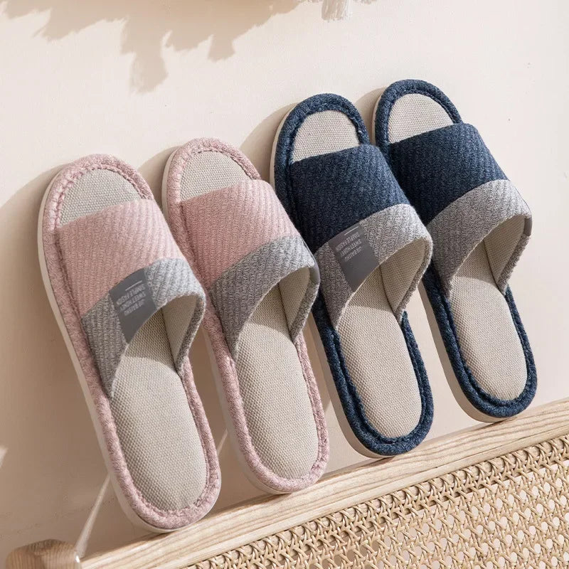 2025 All - Seasons Linen - Cotton Home Slippers - Soft - Sole, Anti - Slip & Breathable for Indoor Use