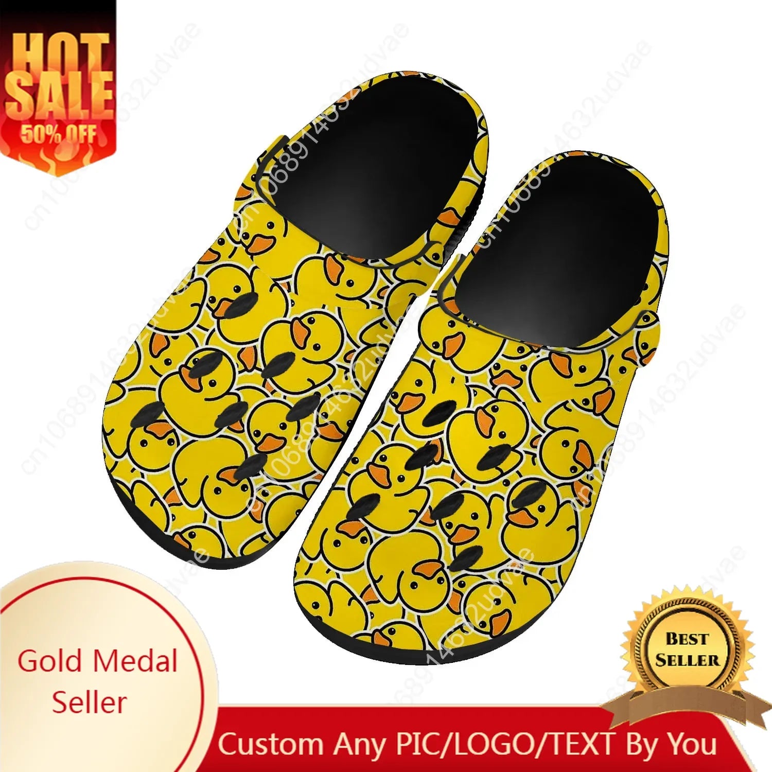 Yellow Duck Sandals Women Teenager Home Fashion Water Shoe High Quality Garden Clog Breathable Comfort Beach Hole Slippers