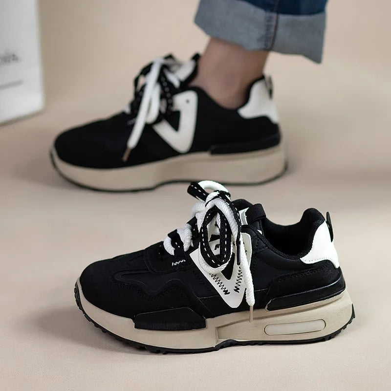 Women's Dad Sneakers Spring2025Versatile Women's Lightweight Sneakers Thick Sole Casual Height Increasing Shoes Outdoor Couple S