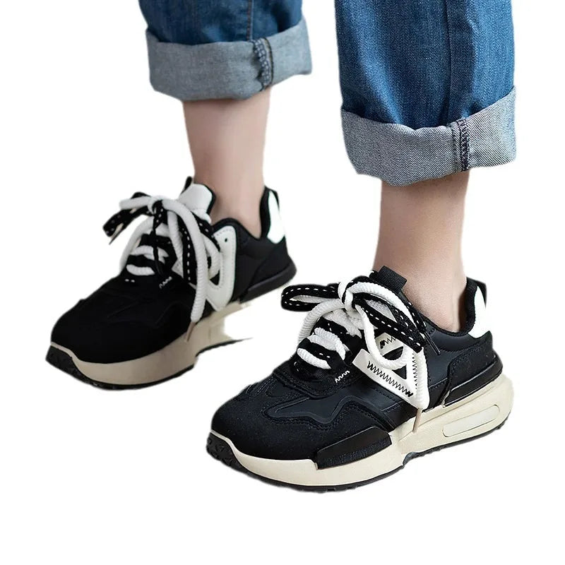 Women's Dad Sneakers Spring2025Versatile Women's Lightweight Sneakers Thick Sole Casual Height Increasing Shoes Outdoor Couple S